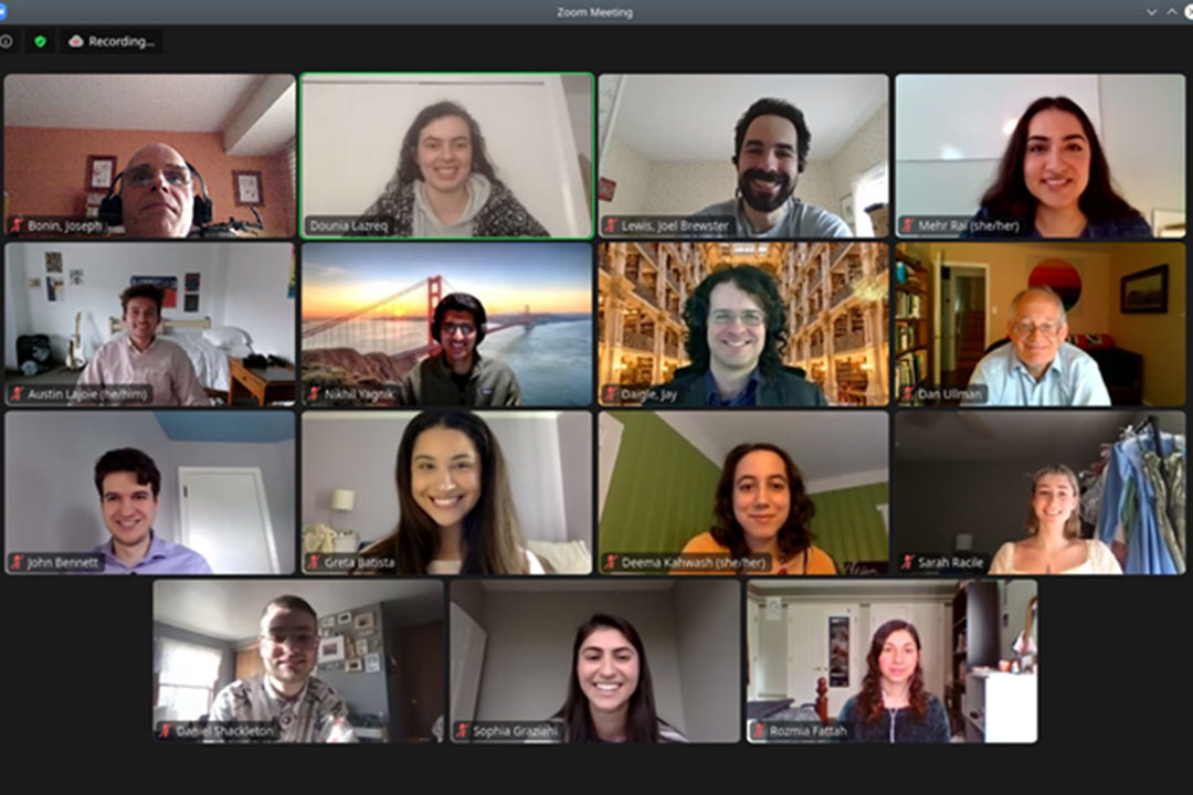 Participants at the induction ceremony of Pi Mu Epsilon Honor Society