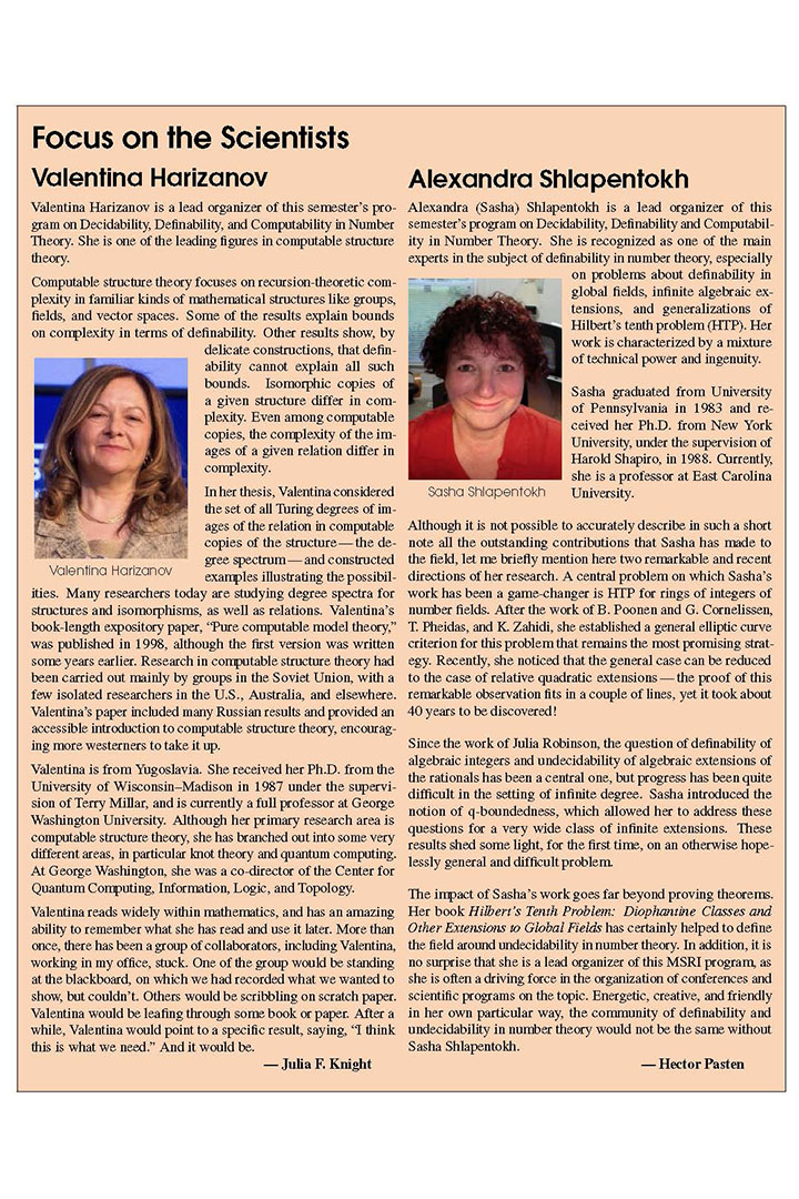 Focus on the Scientists: Valentina Harizanov, with a bio and picture