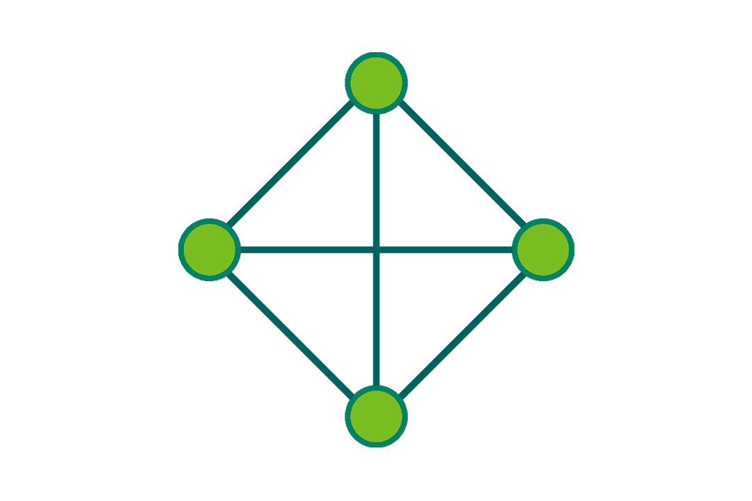 icon of a network connecting several dots