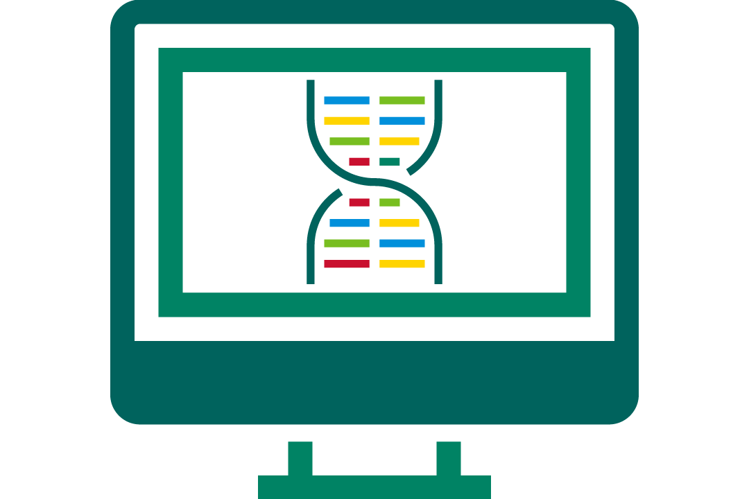 icon of a dna strand on a computer screen