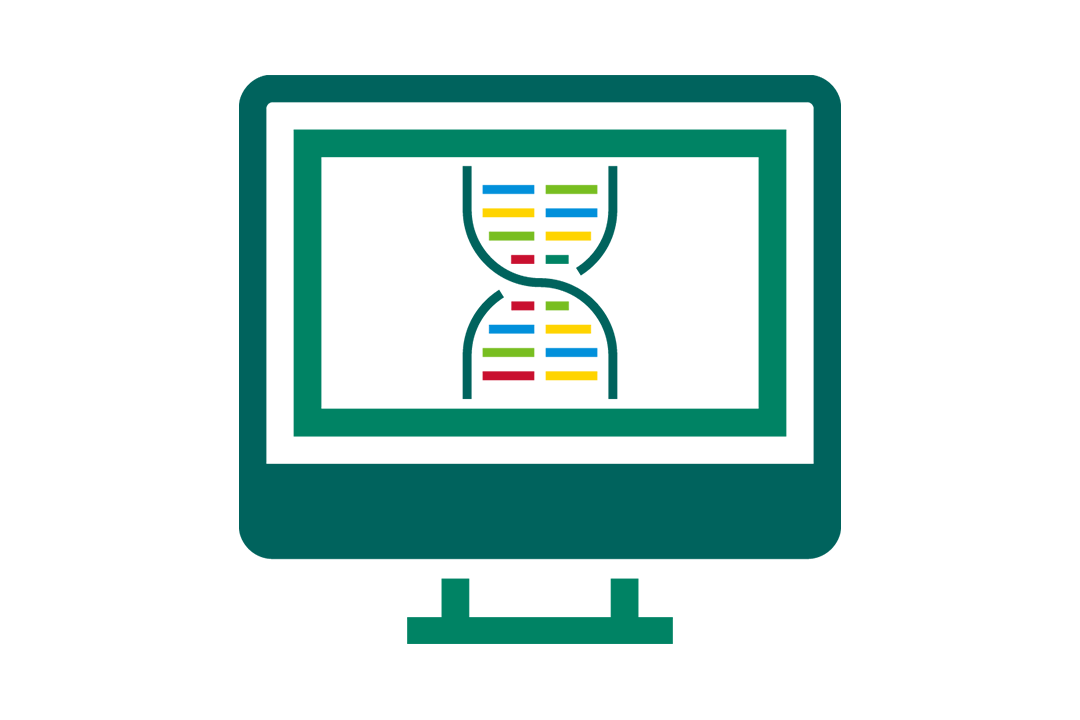 icon of a dna strand on a computer screen