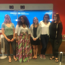 Left to right: Jane Peabody, Laura Arroyo (Program Coordinator, Academic Commons), Margaret Ball, Katheryn Hechtel