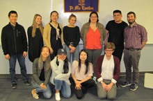 2018 inductees of Pi Mu Epsilon honor society with Professor Mintchev