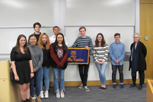2019 inductees of Pi Mu Epsilon honor society with Professor Gorkin